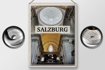 Panneau en étain voyage 30x40cm, église de Salzbourg Autriche de l'intérieur 2