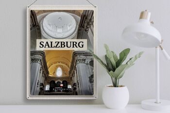 Panneau en étain voyage 30x40cm, église de Salzbourg Autriche de l'intérieur 3
