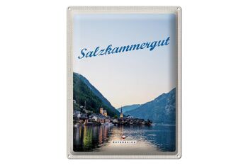 Plaque en tôle voyage 30x40cm Salzkammergut vue sur la ville 1