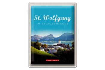 Plaque en tôle Voyage 30x40cm pcs. Wolfgang dans la ville du Salzkammergut 1