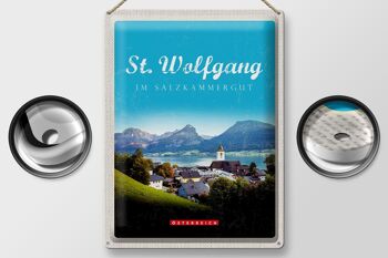 Plaque en tôle Voyage 30x40cm pcs. Wolfgang dans la ville du Salzkammergut 2
