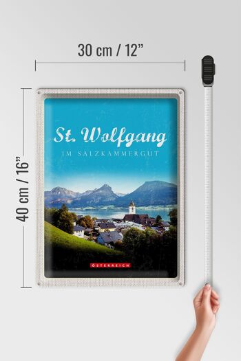Plaque en tôle Voyage 30x40cm pcs. Wolfgang dans la ville du Salzkammergut 4
