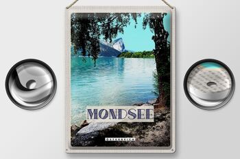 Signe en étain voyage 30x40cm Mondsee autriche lac forêt vacances 2