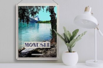 Signe en étain voyage 30x40cm Mondsee autriche lac forêt vacances 3