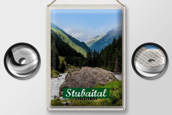 Plaque en tôle voyage 30x40cm Stubaital Autriche randonnée nature 2