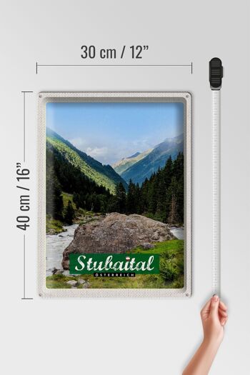 Plaque en tôle voyage 30x40cm Stubaital Autriche randonnée nature 4