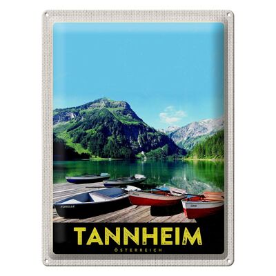 Cartel de chapa viaje 30x40cm Tannheim Austria caminata por la naturaleza