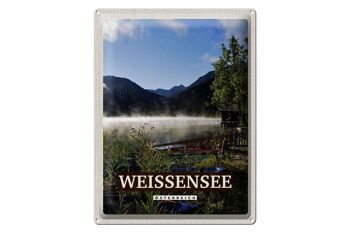 Panneau en étain voyage 30x40cm Weißensee vacances lac forêts nature 1