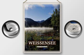 Panneau en étain voyage 30x40cm Weißensee vacances lac forêts nature 2
