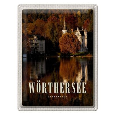 Blechschild Reise 30x40cm Wörthersee Europa Schloss Natur Urlaub