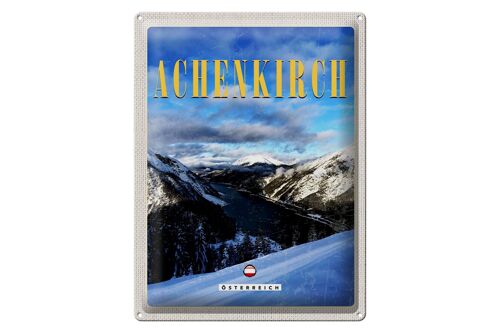 Blechschild Reise 30x40cm Achenkirch Österreich Skiurlaub Schnee