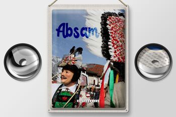Plaque en tôle voyage 30x40cm Absam Autriche défilé de carnaval Tyrol 2