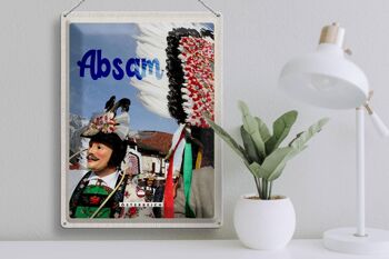 Plaque en tôle voyage 30x40cm Absam Autriche défilé de carnaval Tyrol 3