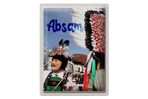 Blechschild Reise 30x40cm Absam Österreich Karneval Umzug Tirol