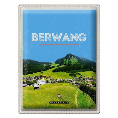Cartel de chapa Travel 30x40cm Berwang Austria Pastos Montañas Naturaleza