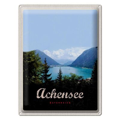 Cartel de chapa viaje 30x40 cm Achensee excursión a pie montañas lago naturaleza