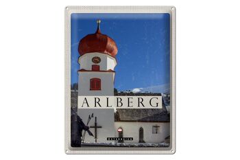 Signe en étain voyage 30x40cm, Sculpture d'église d'arlberg autriche 1