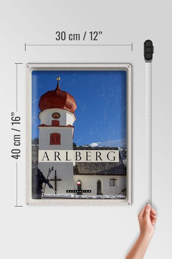 Signe en étain voyage 30x40cm, Sculpture d'église d'arlberg autriche 4
