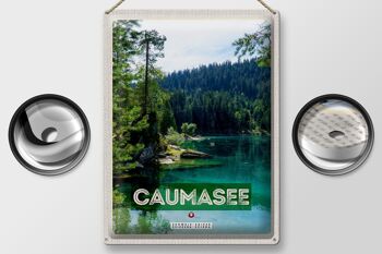 Panneau en étain voyage 30x40cm, lac de Cauma, suisse, montagnes, forêts, Nature 2