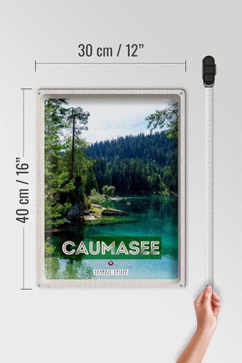 Panneau en étain voyage 30x40cm, lac de Cauma, suisse, montagnes, forêts, Nature 4