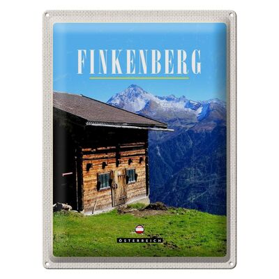 Targa in metallo da viaggio 30x40 cm Finkenberg casa naturale escursioni in montagna