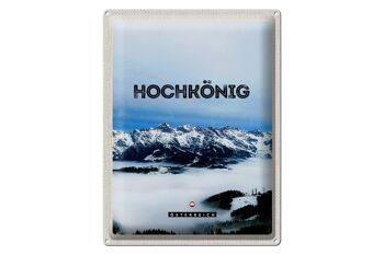 Plaque en tôle voyage 30x40cm vue sur les montagnes du Hochkönig hiver 1