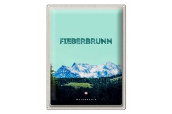 Plaque en tôle Voyage 30 x 40 cm Fieberbrunn Autriche Randonnée en forêt 1