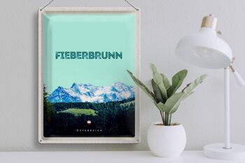 Plaque en tôle Voyage 30 x 40 cm Fieberbrunn Autriche Randonnée en forêt 3