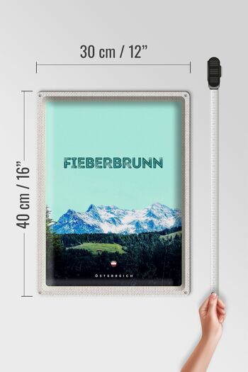 Plaque en tôle Voyage 30 x 40 cm Fieberbrunn Autriche Randonnée en forêt 4