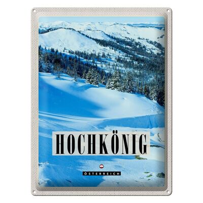 Cartel de chapa Travel 30x40cm Hochkönig Pista de esquí Invierno Nieve Naturaleza