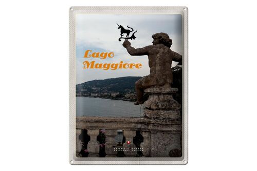 Blechschild Reise 30x40cm Lago Maggiore Einhorn Skulptur Natur