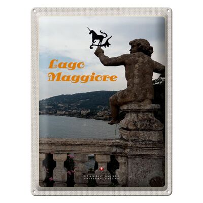 Cartel de chapa Travel 30x40cm Lago Maggiore Unicornio Escultura Naturaleza