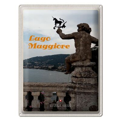 Blechschild Reise 30x40cm Lago Maggiore Einhorn Skulptur Natur