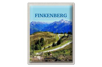 Plaque en tôle voyage 30x40cm Finkenberg vue sur les forêts et les montagnes 1