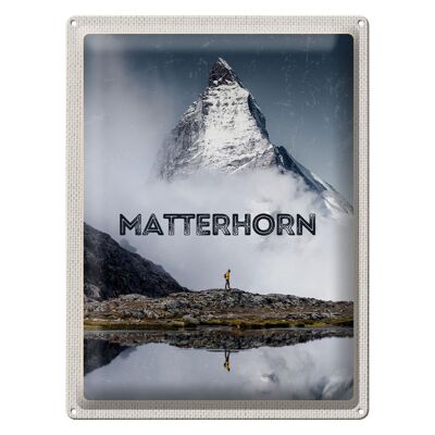 Blechschild Reise 30x40cm Matterhorn Schweiz Wanderung Berg