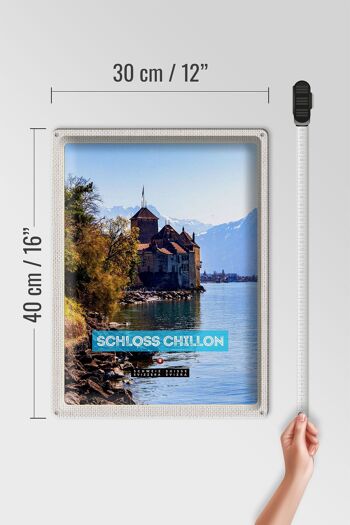 Plaque en tôle voyage 30x40cm, lac Léman, suisse, château de Chillon 4