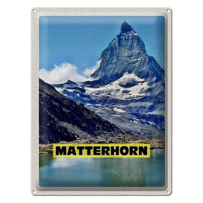 Blechschild Reise 30x40cm Matterhorn Gebirge Schweiz Wanderung
