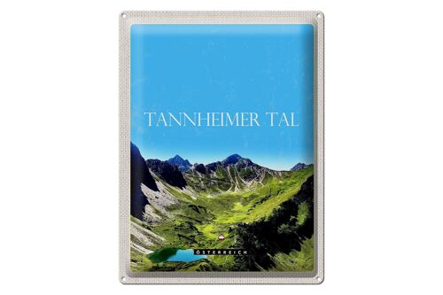 Blechschild Reise 30x40cm Tannheimer Tal Österreich Berge Natur