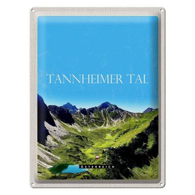 Targa in metallo da viaggio 30x40 cm Tannheimer Valley Austria Montagne Natura