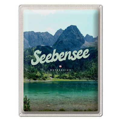 Cartel de chapa Travel 30x40cm Seebensee Austria Bosques Naturaleza Lago