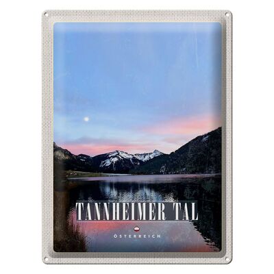 Cartel de chapa Travel 30x40cm Lago Tannheimer Tal Naturaleza Amanecer