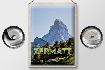 Plaque en tôle voyage 30x40cm Zermatt vue destination de vacances 2