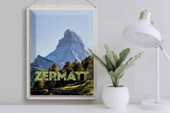Plaque en tôle voyage 30x40cm Zermatt vue destination de vacances 3