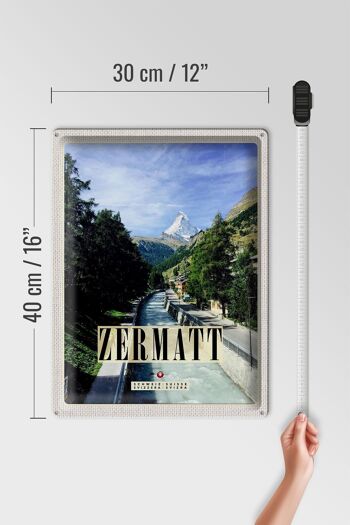 Plaque en tôle voyage 30x40cm Zermatt ruisseau forêts lieu de vacances 4