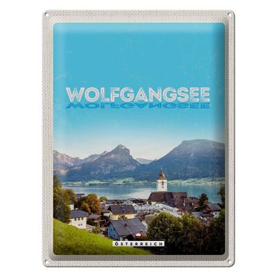Cartel de chapa de viaje, 30x40cm, lago Wolfgangsee, naturaleza, destinos vacacionales