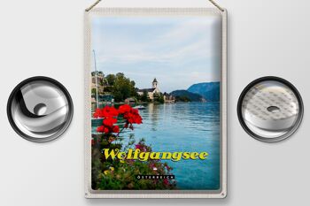 Panneau en étain voyage 30x40cm, lac Wolfgangsee, vacances en famille, nature 2