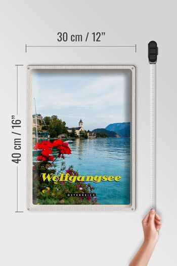 Panneau en étain voyage 30x40cm, lac Wolfgangsee, vacances en famille, nature 4