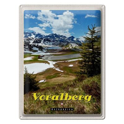 Targa in metallo da viaggio 30x40 cm Voralberg Austria Natura Foresta Vacanza