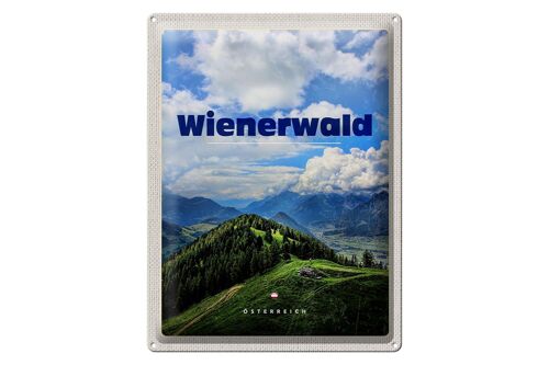 Blechschild Reise 30x40cm Wienerwald Österreich Wälder Natur