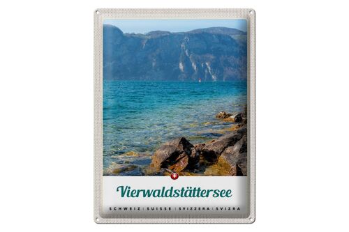 Blechschild Reise 30x40cm Vierwaldstättersee See Schweiz Natur